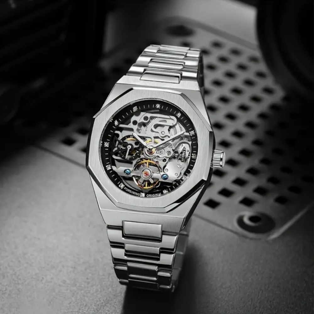 Skeleton Silver Watch